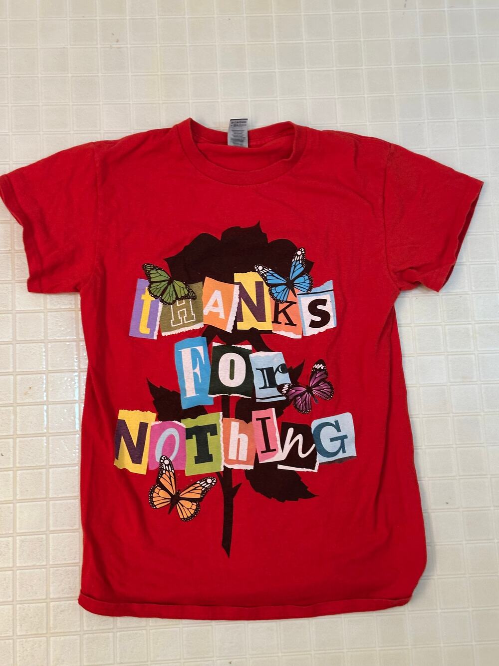 Thanks for Nothing Tee ladies size small in red